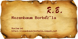 Rozenbaum Borbála névjegykártya